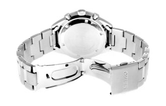 Business-Casual-Sportuhr mit Quarzwerk, schwarzem Zifferblatt und silbernem Armband