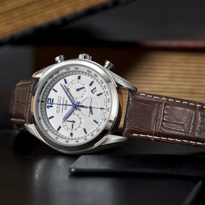 Chronograph-Serie Weiß-Blau