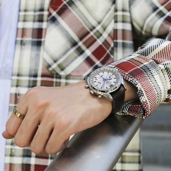 Chronograph-Serie Weiß-Blau