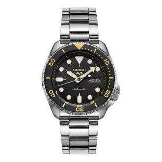 Lässige, wasserdichte automatische Sport-Mechanikuhr „Schwarz-Silber-Gold“