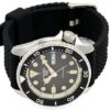 Nr. 5 Serie Sportliche mechanische Uhr mit schwarzem Kautschukarmband SRPD73k2