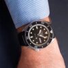 Nr. 5 Serie Sportliche mechanische Uhr mit schwarzem Kautschukarmband SRPD73k2