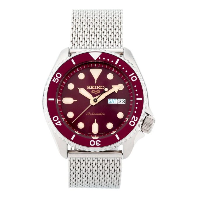 Nr. 5 Sports mechanische Uhr Weinrot