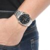 Nr. 5 Sports-Uhr mit Stahlarmband, mechanisch, schwarz