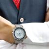 Nr. 5 Wasserdichte Automatikuhr mit Stahlband Blau-Silber