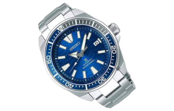 Prospex Serie Ocean Large White 200 Meter Uhr Blau