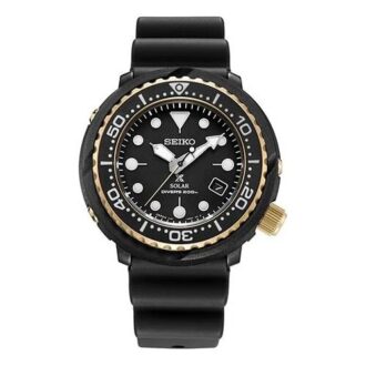 Prospex Serie Solar Energy Small 200 Meter wasserdichte Sportuhr Schwarz-Gold