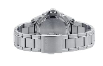 Quarz-Uhr im Business-Casual-Stil, sportlich, schwarzes Zifferblatt, silbernes Armband