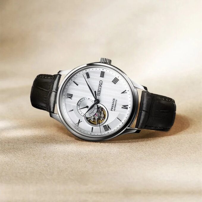 Uhr Presage Serie Japan Weißes Zifferblatt Armband Business 4R-Uhrwerk Automatik / Mechanische Uhr