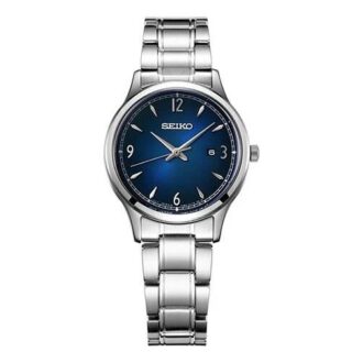 Wasserdichte Quarzuhr Silber/Blau